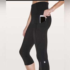 Lululemon Fast Free High-Rise Crop Reflective Nulux